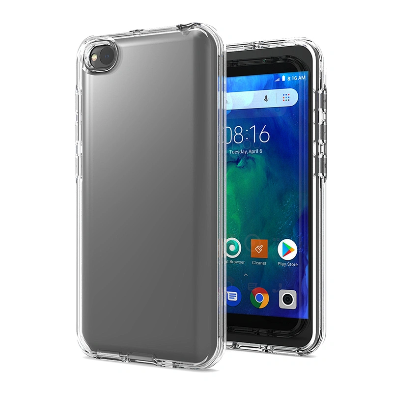 NEW! high clear phone case transparent tpu pc phone cover for redmi go