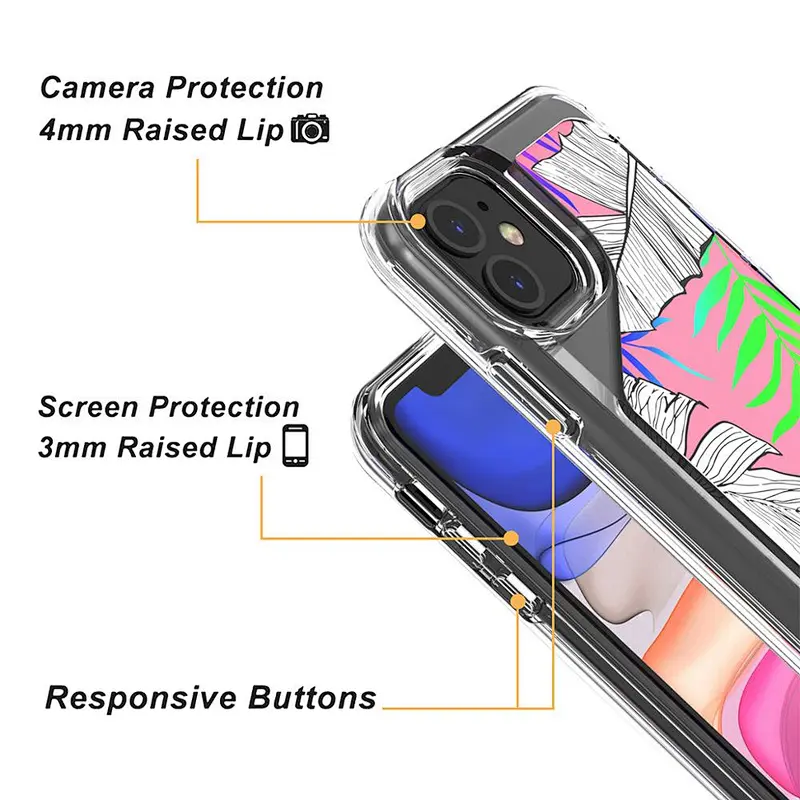 OEM ODM IMD Printed Transparent Back Cover Clear Cute Phone Case For iPhone 11 Pro Max X XS XR