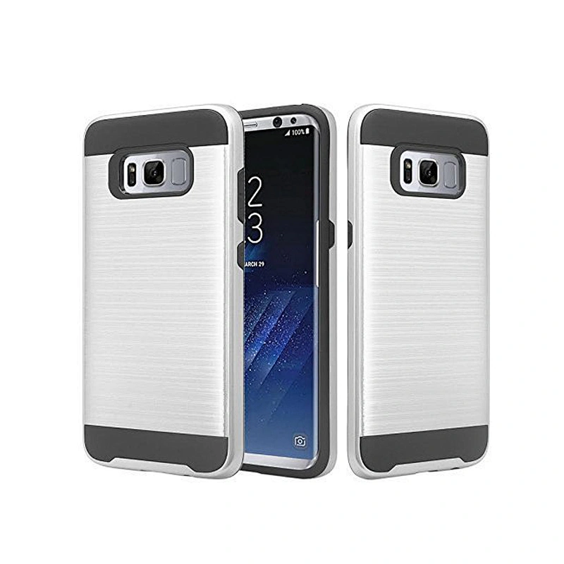 TPU+PC Phone Accessories Brushed Metal Case Cell Phone Cover for Samsung Galaxy S8