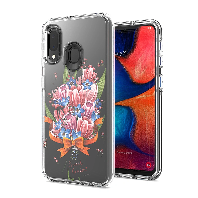 Transparent TPU decoration pattern PC phone case For SAMSUNG A10E S10 Lite A20S A51
