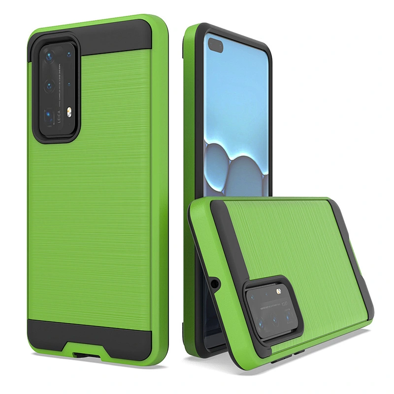 Brushed Metal cell phone case tpu pc combo case For Huawei P40 P40 lite Pro 40 pro