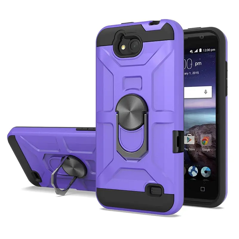 Guangzhou factory wholesale armor ring kickstand case back cover for ZTE Z812