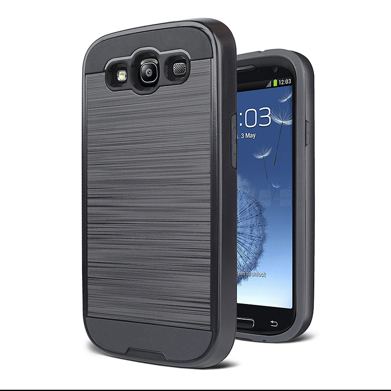 High Quality Protective Phone Case Cellphone Cover with Brushed Metal Design for Samsung Galaxy S3
