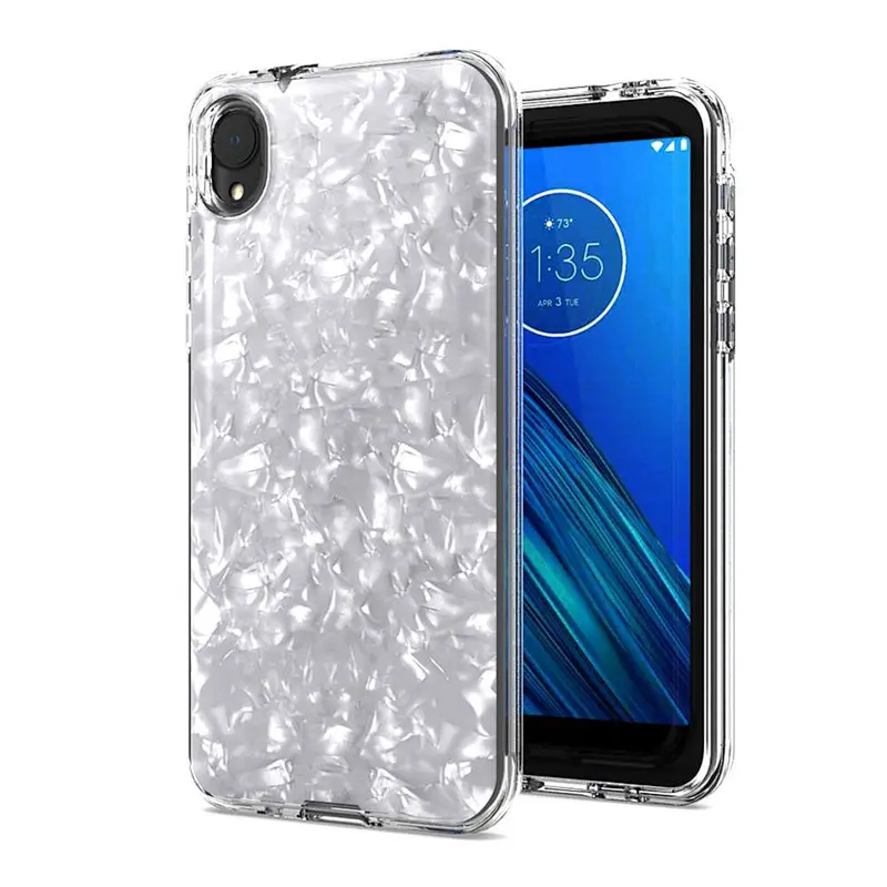 Transparent mobile phone housing with beautiful shell paper for Motorola Moto E6 Plus Play