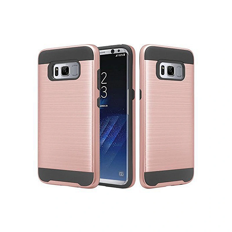 TPU+PC Phone Accessories Brushed Metal Case Cell Phone Cover for Samsung Galaxy S8