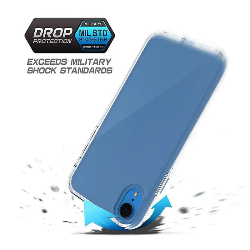 For IPhone XR clear case soft TPU  case for IPhone X/XS hard PC cover 2 in 1 hybrid case