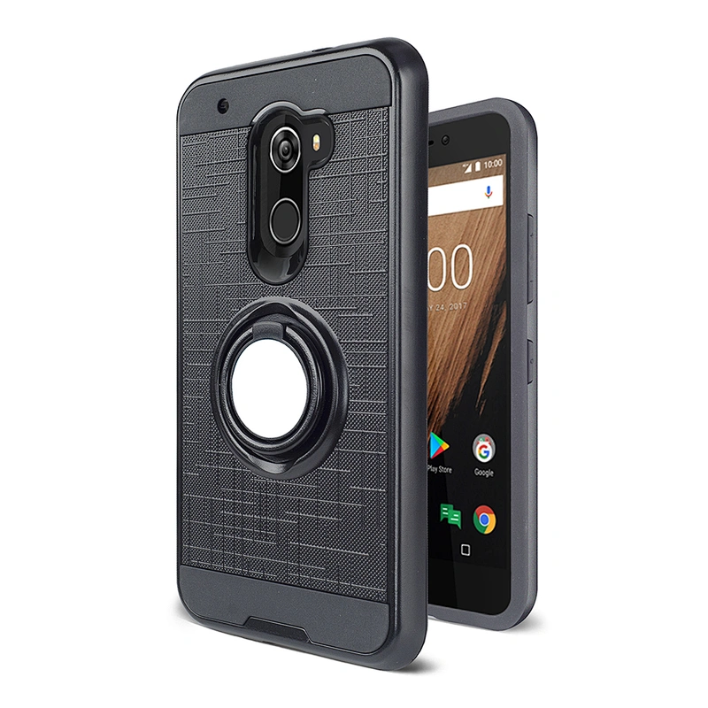 cell phone case with ring universal for Coolpad Revvl Plus/C3701A metal magnetic ring holder stand case cover