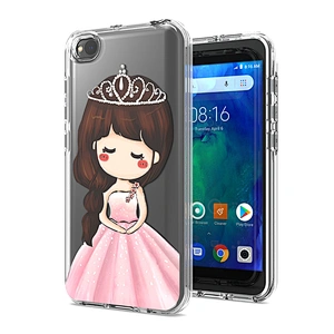Shockproof Transparent Style Clear print Phone Case Cover TPU PC 2 in 1  Clear case For Redmi go