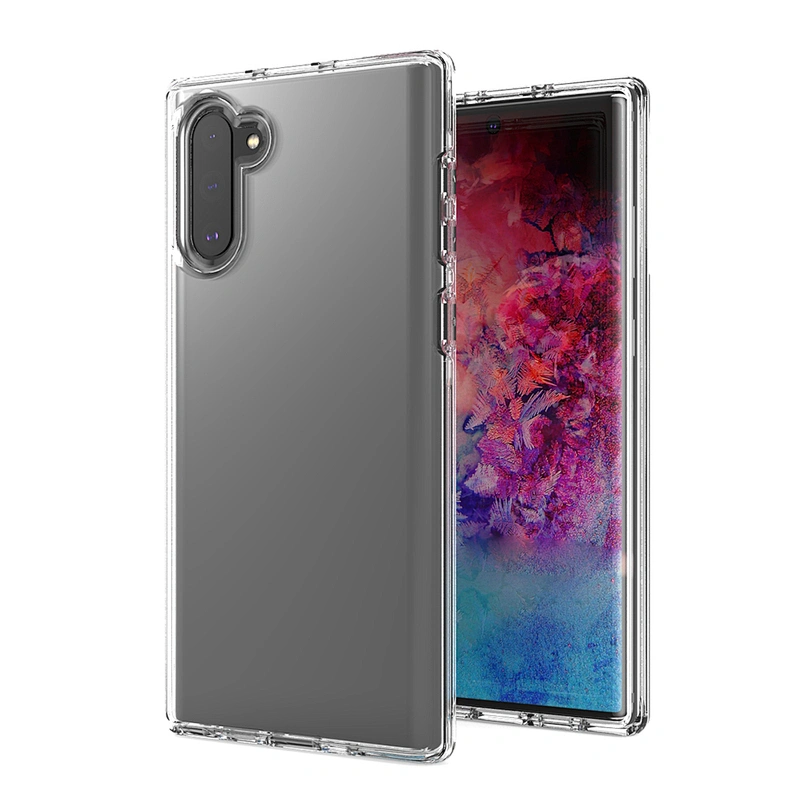 Transparent phone protection cover clear tpu pc phone case with custom printed for Samsung Note 10