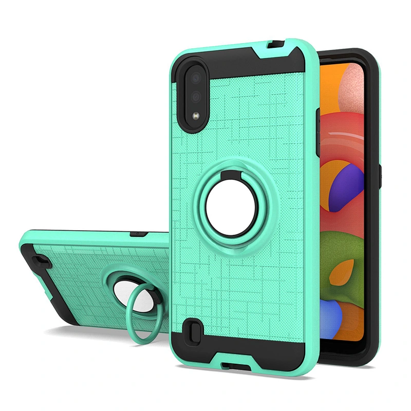 2020 New Arrival Car Magnet Back Cover Ring Holder PC TPU Phone Case For Samsung A01 A015F A21