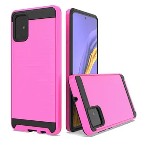 Brushed Carbon Fiber Shockproof Mobile Cover Custom Cell Phone Case for Samsung A51