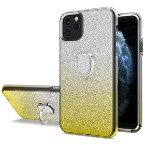 Shockproof glitter ring gradient pc clear tpu phone case cover for Motorola G Stylus