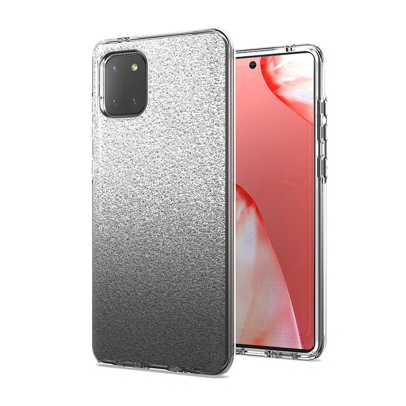 3D high clear tpu pc fashionable glitter mobile cover case for Samsung Note 10 Lite M60S A81