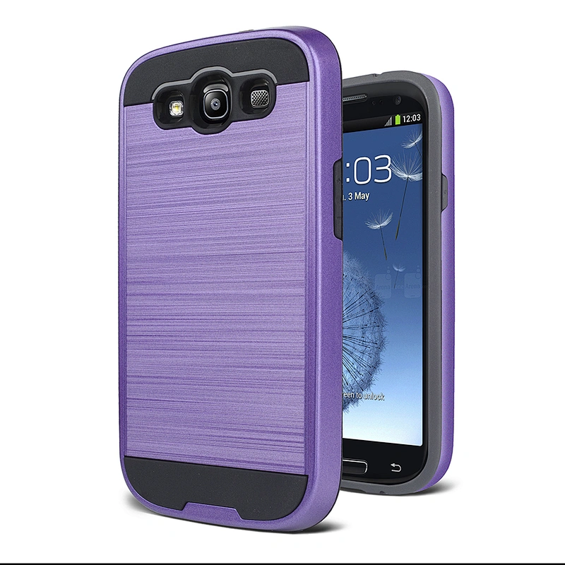 High Quality Protective Phone Case Cellphone Cover with Brushed Metal Design for Samsung Galaxy S3