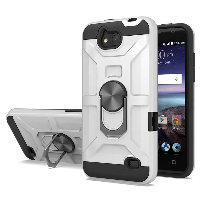 Guangzhou factory wholesale armor ring kickstand case back cover for ZTE Z812