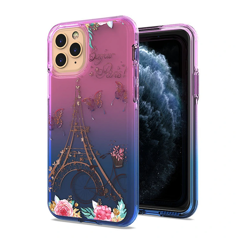 New! Custom printing clear mobile case covers with gradient color for iPhone 11 Pro Max