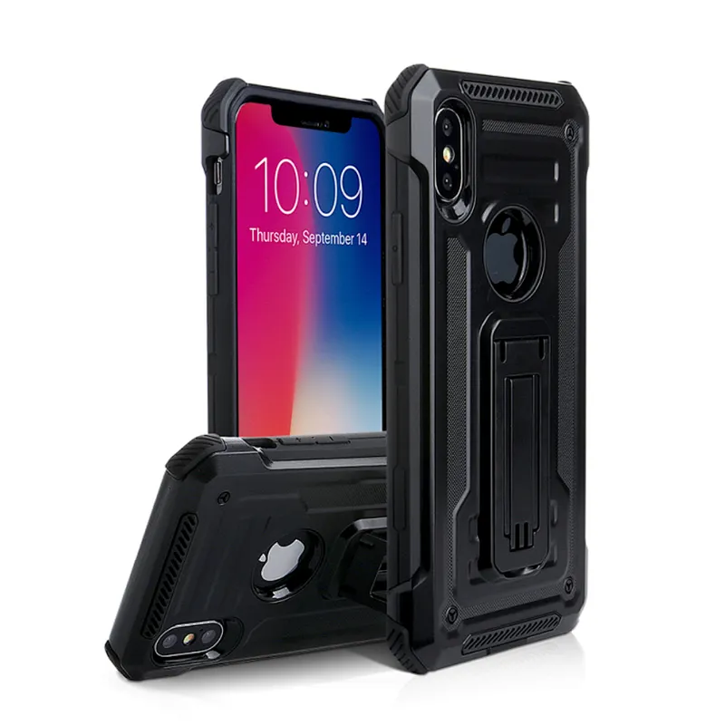 china factory sales mobile phone shell Hard back case for iPhone X case, with phone case holder