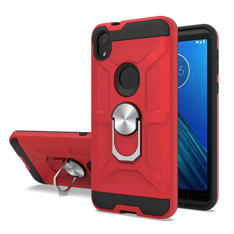 Mobile phone case with ring Magnetic TPU PC case cover for Motorola E6 E6 Plus E6 Play