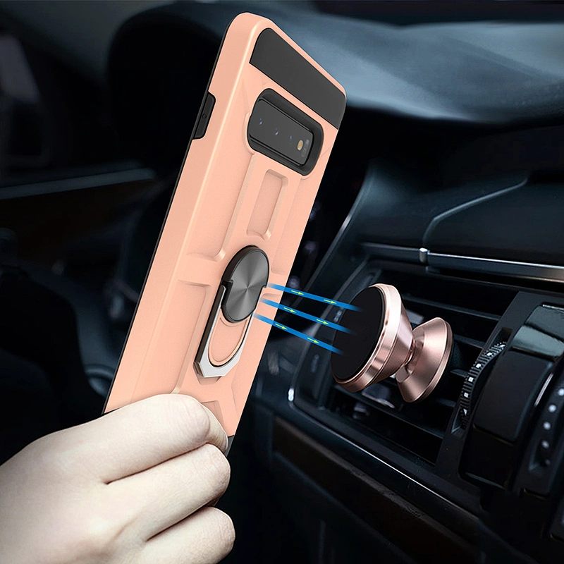 Best quality tpu pc combo mobile phone cases for Samsung durable back shell with ring holder for Samsung S10