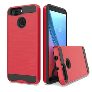 Factory directly price tpu pc brushed metal cell phone case for ZTE blade v9
