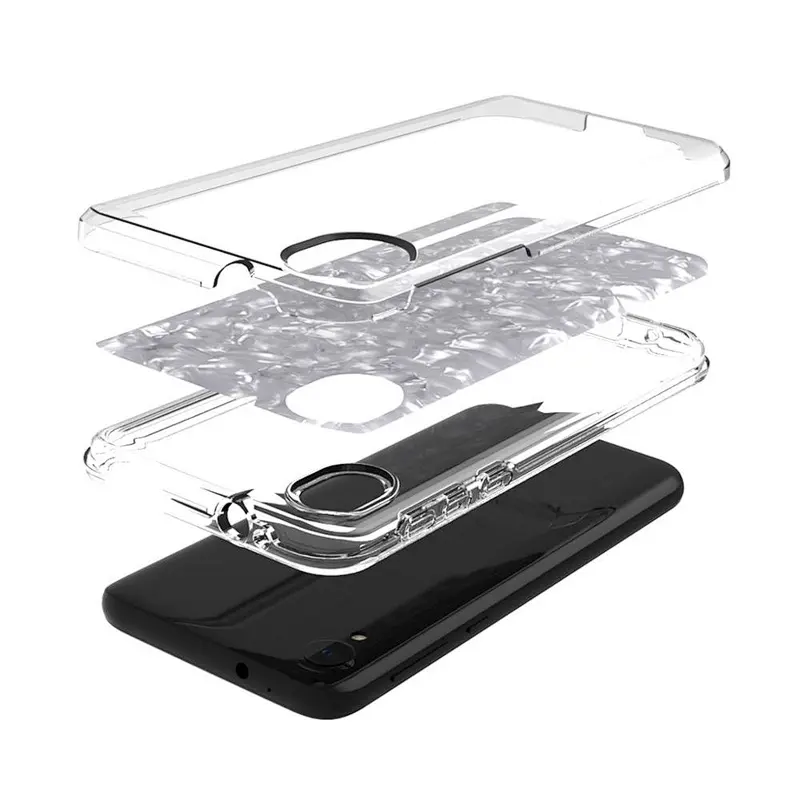 Transparent mobile phone housing with beautiful shell paper for Motorola Moto E6 Plus Play