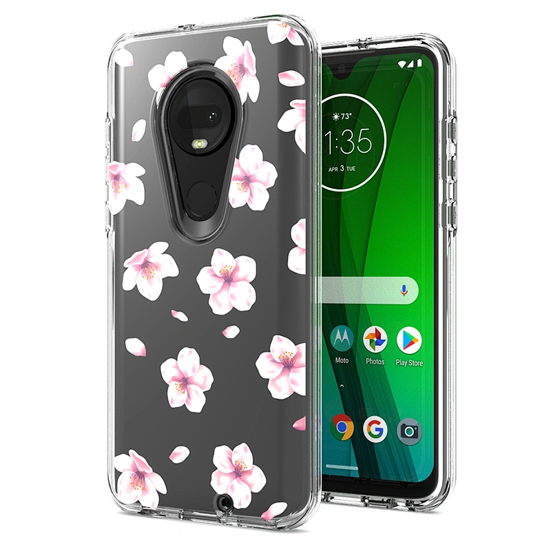 High Quality transparent tpu pc mobile phone back cover with customized printing for Motorola G7