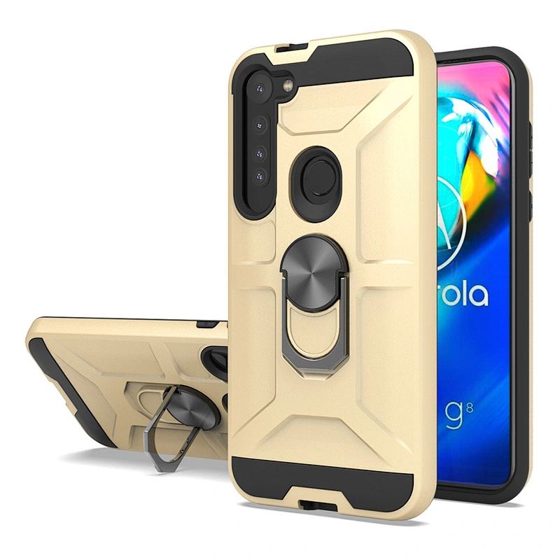 Shockproof pc tpu mobile phone cases for Moto G stylus g8 power plus ring case