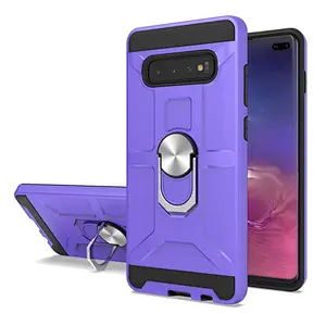 Kickstand TPU PC Mobile Phone Back Cover Magnetic Adsorption cell Phone case For Samsung S10 S10plus S10e