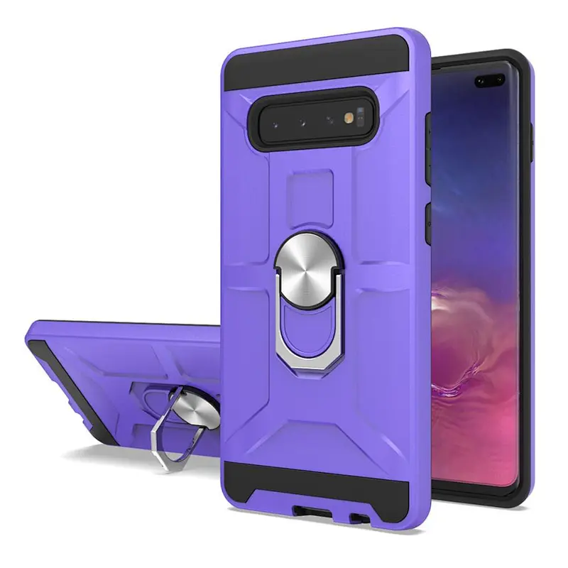 Kickstand TPU PC Mobile Phone Back Cover Magnetic Adsorption cell Phone case For Samsung S10 S10plus S10e