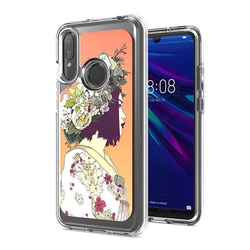 New arrivals fashionable printing back cover tpu mobile phone case with IMD concave for Huawei Y6 Pro 2019