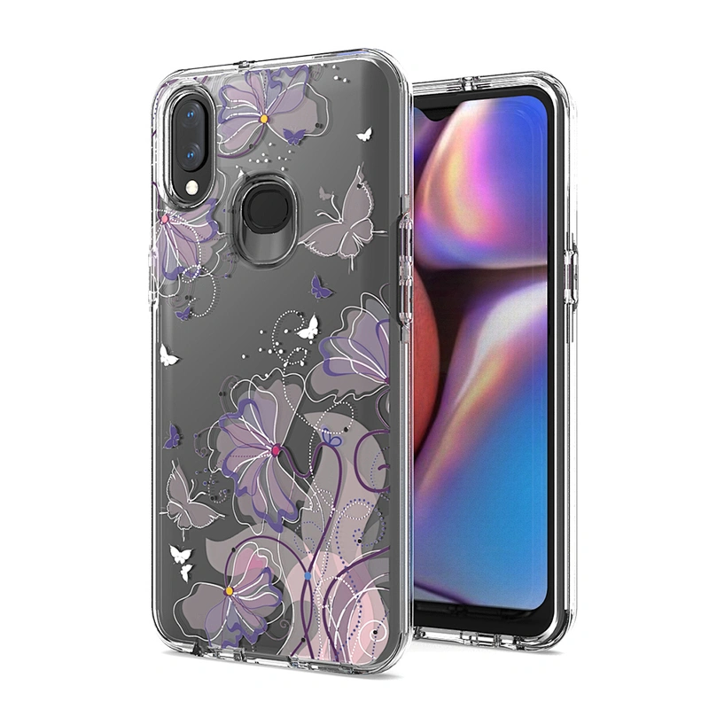 Hot selling transparent phone accessories custom flower printed back cover for Samsung A10S