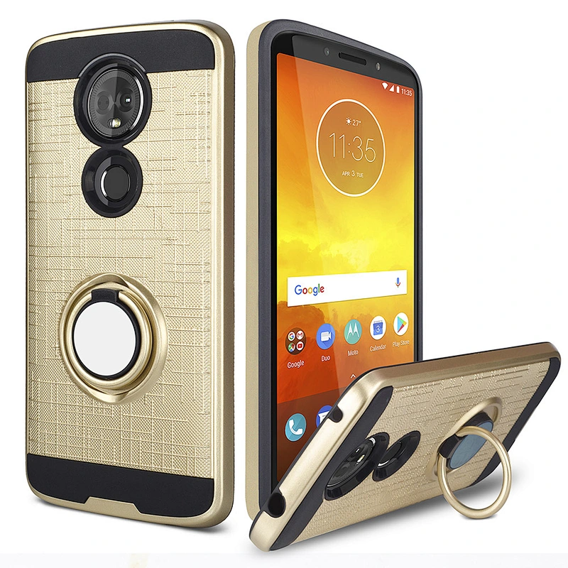 Finger Ring Tpu Pc Hybrid Mobile Phone Back Case Cover For MOTOE5 plus