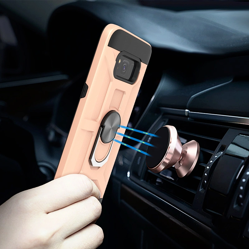 HOT SALE! Mobile phone case tpu pc double layer fashionable back shell with ring holder for Samsung S8