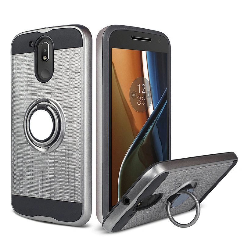 Hot selling 2 in 1 hybrid mobile phone case with ring holder for moto E5