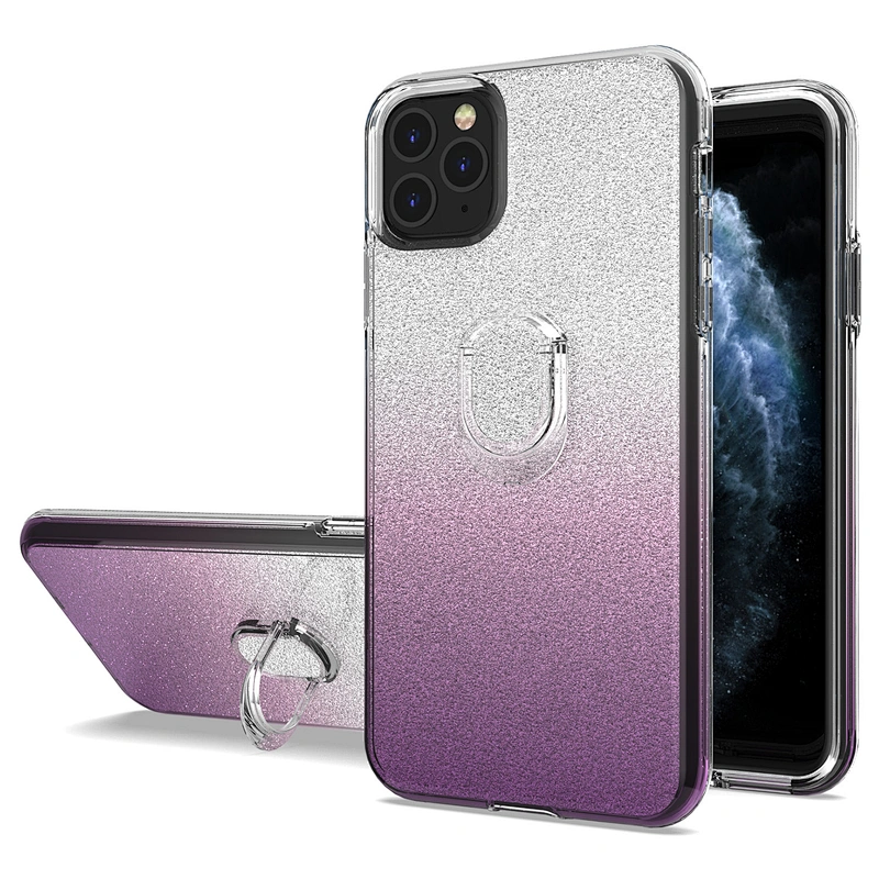 Glitter Bling Ring Holder Cell Phone Back Cover Case for iPhone X XR XS MAX 11 Pro Max