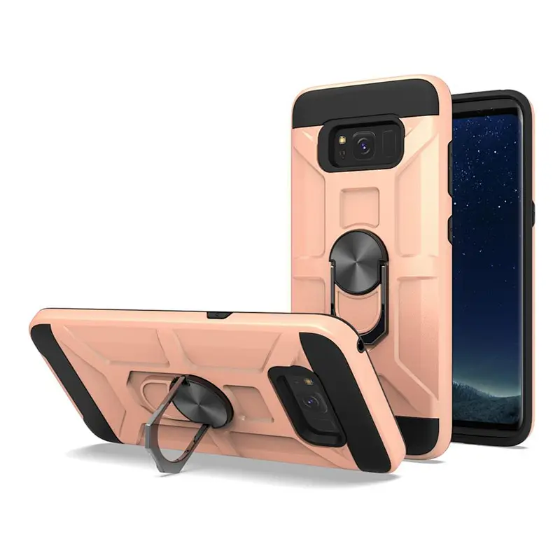 HOT SALE! Mobile phone case tpu pc double layer fashionable back shell with ring holder for Samsung S8