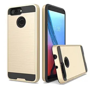 Factory directly price tpu pc brushed metal cell phone case for ZTE blade v9