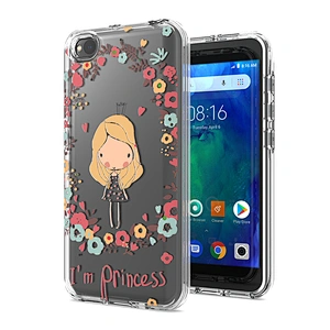 Shockproof Transparent Style Clear print Phone Case Cover TPU PC 2 in 1  Clear case For Redmi go