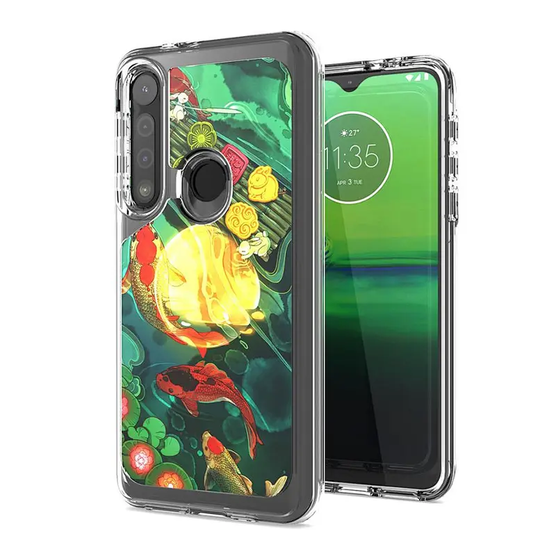 hot sale phone cover Carbon Fiber luxury IMD printed phone case for MOTO One Macro/G8 PLAY