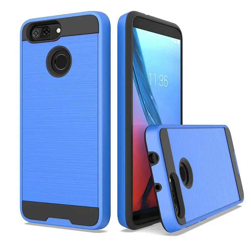 Factory directly price tpu pc brushed metal cell phone case for ZTE blade v9