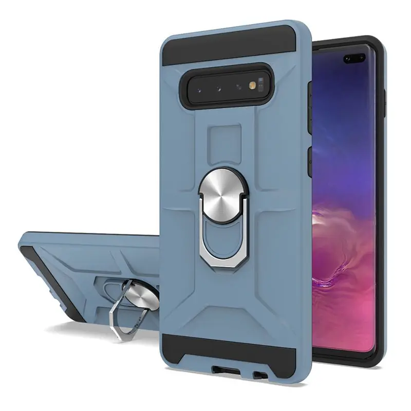 Metal finger holder kickstand magnetic mobile phone cover case For Samsung S10 S10plus S10e