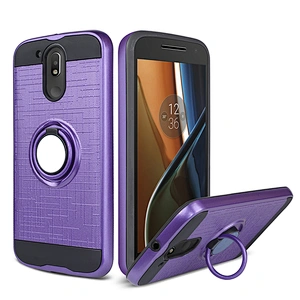 for MOTO g4/g4 plus case Top Selling Carbon Fiber TPU+PC Cell Phone Cover Case with ring holder