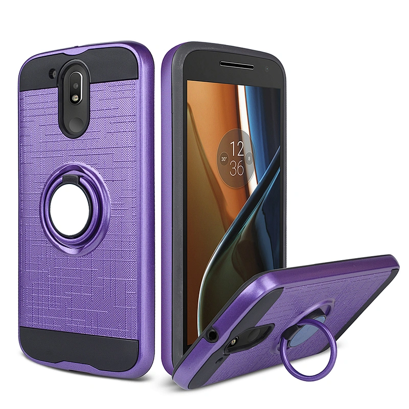 for MOTO g4/g4 plus case Top Selling Carbon Fiber TPU+PC Cell Phone Cover Case with ring holder