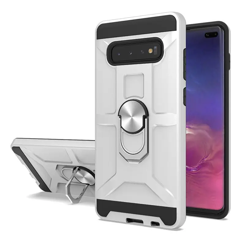 Metal finger holder kickstand magnetic mobile phone cover case For Samsung S10 S10plus S10e