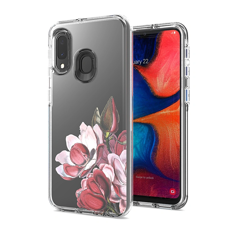 Transparent TPU decoration pattern PC phone case For SAMSUNG A10E S10 Lite A20S A51