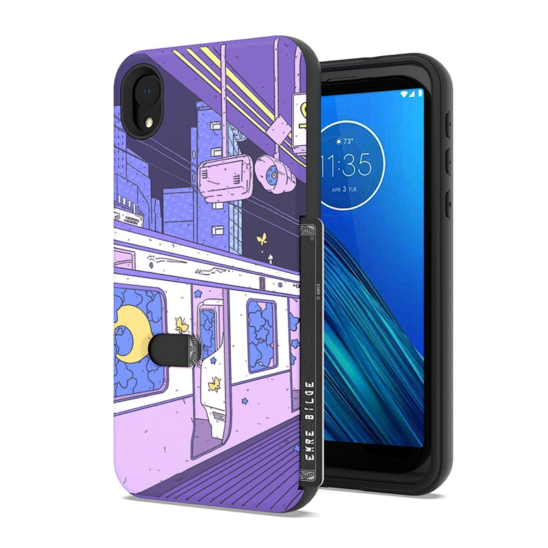 Custom printing card slot case for MOTO E6 back cover case for Motorola