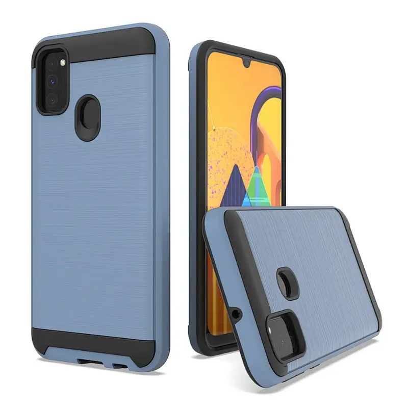 New!  Fashionable tpu pc double layer cell phone cover with brushed printing for Samsung M30S