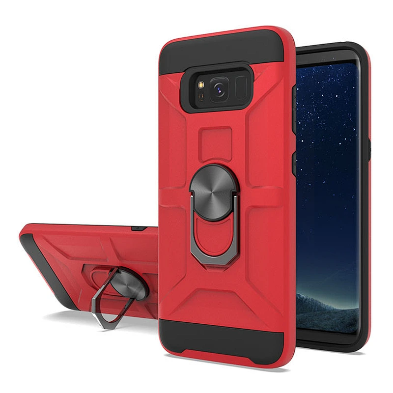 HOT SALE! Mobile phone case tpu pc double layer fashionable back shell with ring holder for Samsung S8
