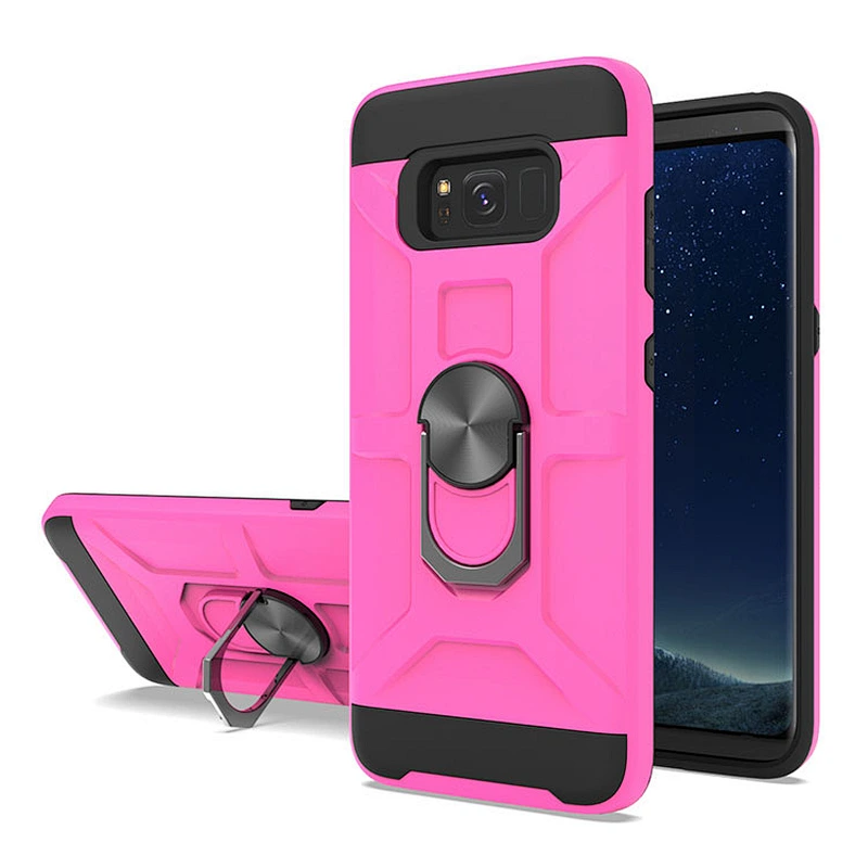 HOT SALE! Mobile phone case tpu pc double layer fashionable back shell with ring holder for Samsung S8