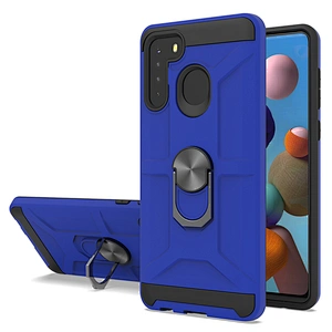 Metal ring kickstand holder shockproof PC TPU phone case for Samsung galaxy A21 case